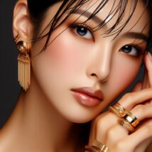 ゴールドを身に着けている女性
