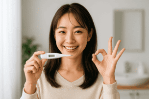 体温計を持っている人