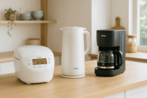 炊飯器、電気ポット、コーヒーメーカーのイメージ